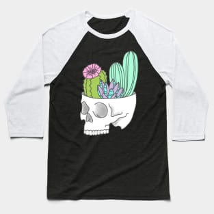 Skull succulent feminist skeleton cactus southwest girly tumblr pastel print Baseball T-Shirt